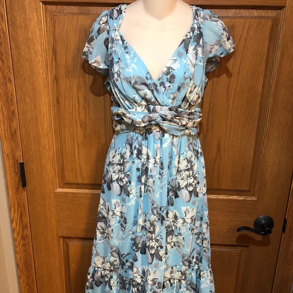 She Sunhee Dress, Teal Green Flowing Dress, Sz 12